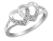 Diamond Double Heart Promise Ring in Sterling Silver