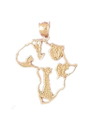 14K Yellow Gold Africa Pendant