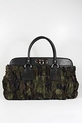 Prada Handbags Large Tessuto Comouflage (Army) and Black Leather BR4558