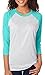 Next Level Unisex Triblend 3/4-Sleeve Raglan L T BLUE/ HTHR WHT