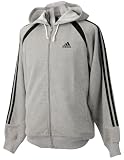 (アディダス)adidas CLS ベーシックジップフードスエット ミディアムグレイヘザー E93531