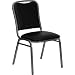 Flash Furniture HERCULES Series Stacking Banquet Chair with Black Vinyl and 1.5'' Thick Seat - Silver Vein Frame