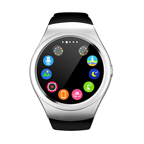 Morjava® V365 Bluetooth Smart Watch with Camera 1.3'' LCD Screen for iPhone Samsung & Other Android Smartphones -Silver