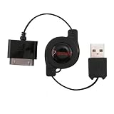 INSTEN - Retractable USB Hotsync Cable for Apple iPod, Black