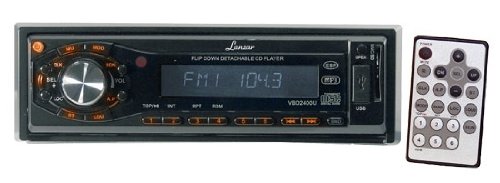 Lanzar - Vibe Series Flip Down Detachable Face AM/FM-MPX CD Player w/USB and Card Reader - VBD2400-U