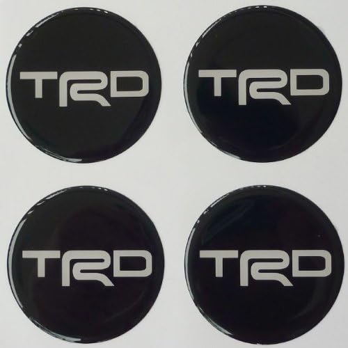 Toyota TRD 5.2 Cm Black Resin Sticker Decals Center Wheel Caps Cover Hub Rim