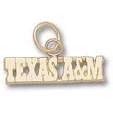 Texas A&M University Texas A & M Wordmark Pendant (Gold Plated)