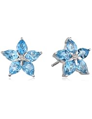 Sterling Silver with Pink Gold Plated Flower Studs