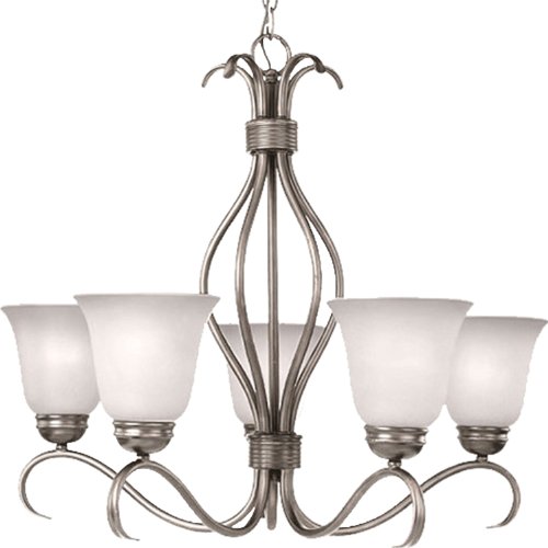 Maxim Lighting 10125ICSN Basix 5-Light Chandelier Up Light, Satin Nickel with Ice Glass