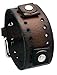 Nemesis #BN-BB Dark Brown Wide Leather Cuff Wrist Watch Band