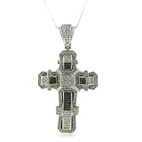 Sterling Silver Micro Pave Hip Hop Luxury Cubic Zirconium Cross Pendant