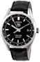 TAG Heuer Men's WV2115.FC6180 Carerra Calibre 7 Twin Time Automatic Black Dial Black Crocodile Watch