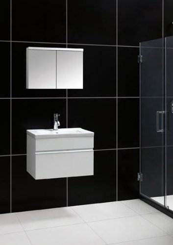 Wall-Mounted Modern Bathroom Vanity Finish: White