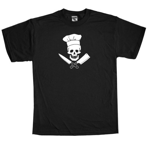 Shirtmandude T-Shirts Chef T Shirt Cooking Skull Hat Grill Master Tee