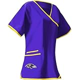 NFL Women's Mock Wrap Scrub Top