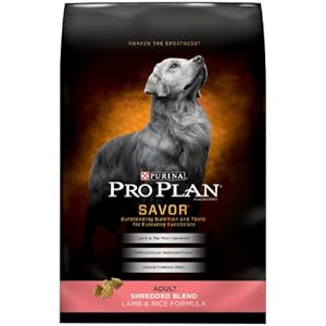Purina Pro Plan Dry Adult Dog Food, Shredded Blend Natural Lamb and Rice Formula, 35-Pound Bag
