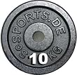 ScSPORTS HANTELSCHEIBE 2 X 10 KG = 20 KG VON ScSPORTS / GUSSEISSEN MIT 30 MM BOHRUNG