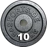 ScSPORTS HANTELSCHEIBE 2 X 10 KG = 20 KG VON ScSPORTS / GUSSEISSEN MIT 30 MM BOHRUNG - 