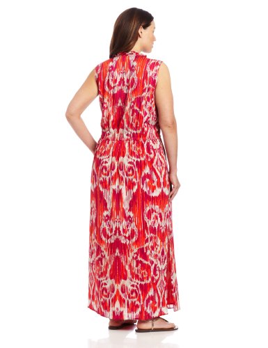 Jones New York Womenâs Plus-Size Ruffled Maxi Dress, Orange Combo ...