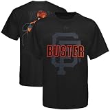MLB Majestic San Francisco Giants #28 Buster Posey Black Notorious Player T-shirt (X-Large)