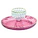 Ribbed Crystal Candlestick Holder-Pink - G225