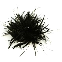 Big Large Feather Fascinator Hair Clip Pin Brooch for Clothing Hats Scarf Black Green