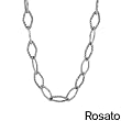 ROSATO Made in Italy Elegant Necklace Beautifully Designed in Black Enamel and 925 Sterling silver. Total item weight 15.2g Length 24in