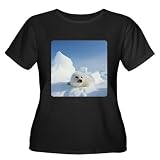 Artsmith, Inc. Womens Plus Scoop Drk T-Shirt Harp Seal