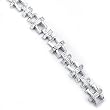 Sterling Silver Cubic Zirconia Rhodium Plated Men's Bracelet.