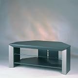 A/V Rack and Television Stand for 36-43-Inch Televisions with Grey Surfaces and Silver Moldings