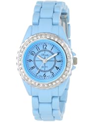 Breda Womens 1616-lightblue "Elizabeth" Petite Rhinestone Encrusted Watch