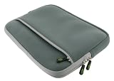 rooCASE Neoprene Netbook Sleeve Case Cover for Toshiba NB505-N508TQ 10.1-Inch Netbook Turquoise (Invisible Zipper Dual-Pocket - Grey)