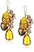 Devon Leigh Amber Citrine Quartz Pearl Cluster Earrings