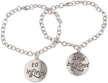 Crystalbella Creative To Infinity &amp; Beyond Galaxy BFF Best Friends Forever Bracelet Set (2 PC) Gift Jewelry