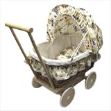 Zeiger 1720 Willow Toy Doll Carriage Pram with Teddy Bear Print