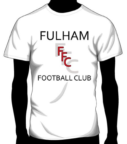 Fulham Basic Logo Soccer Tee, Adult X-Large - White Fulham Basic Logo Soccer Tee, Adult X-Large - White