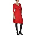Moody Mama Maternity Wrap Dress with Ruffles - Red