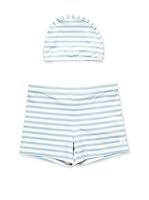 Pasito a Pasito Bañador 6 años Niño + Gorro Natación (Azul)