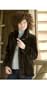 Women's Reversible Sheared Mink Fur Jacket with Longhaired Mink Fur Trim, BLACK/RANCH, Size 6