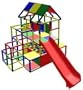 Huge Home Playground Climbing Structure w/ Ball Pit & Slide