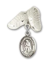 Sterling Silver Baby Badge with St. Juan Diego Charm and Baby Boots Pin