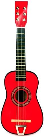 Fun Factory Classic Acoustic Beginners Children's Kid's 6 Strings Toy Guitar Instrument w/ Guitar Pick, Extra Guitar String (M. Pink)
