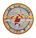 ZG Applique II Theme Childrens bedding Airplane round area rugs 36
