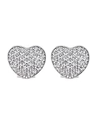 Large Cubic Zirconia Heart Earrings