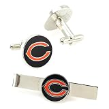 NFL Chicago Bears Silvertone Team Logo Tie Clip & Cufflinks Set