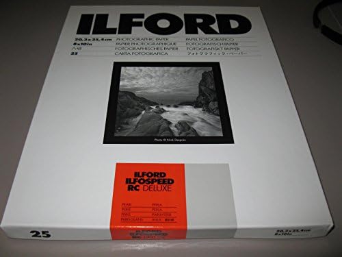 Ilford Ilfospeed RC Deluxe Resin Coated Black &amp; White Enlarging Paper - 8x10"- 25 Sheets Pearl Surface