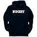 Rugby Simple / Basic Sports Mens Hoodie (Navy Blue, Sizes X-Small - XXX-Large)