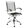 ITALMODERN Bungie J-Arm High Back Office Chair, Black