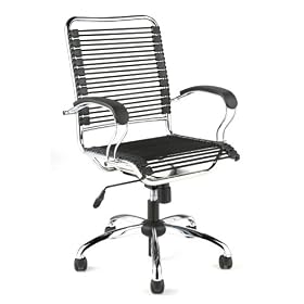Euro Style Bungie J-Arm High Back Office Chair, Black