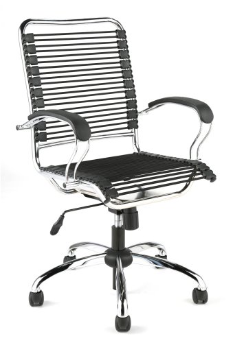 ITALMODERN Bungie J-Arm High Back Office Chair, Black